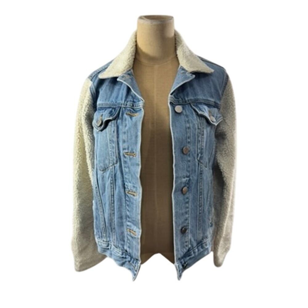 "BDG" Urban Outfitters Jean Jacket Womens SHerpa Collar & Sleeves SZ S Cowgirl